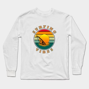 Surfing Vibes – Sun retro - Windsurfer Long Sleeve T-Shirt